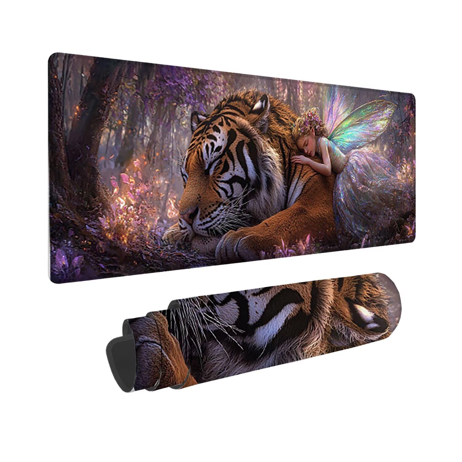 Podkładka pod mysz do gier XXL duża mysz 1200 x 500 mm, duża podkładka pod biurko z antypoślizgową gumową podstawą dla graczy, poprawia precyzję i szybkość (Tiger Engineer) o-439