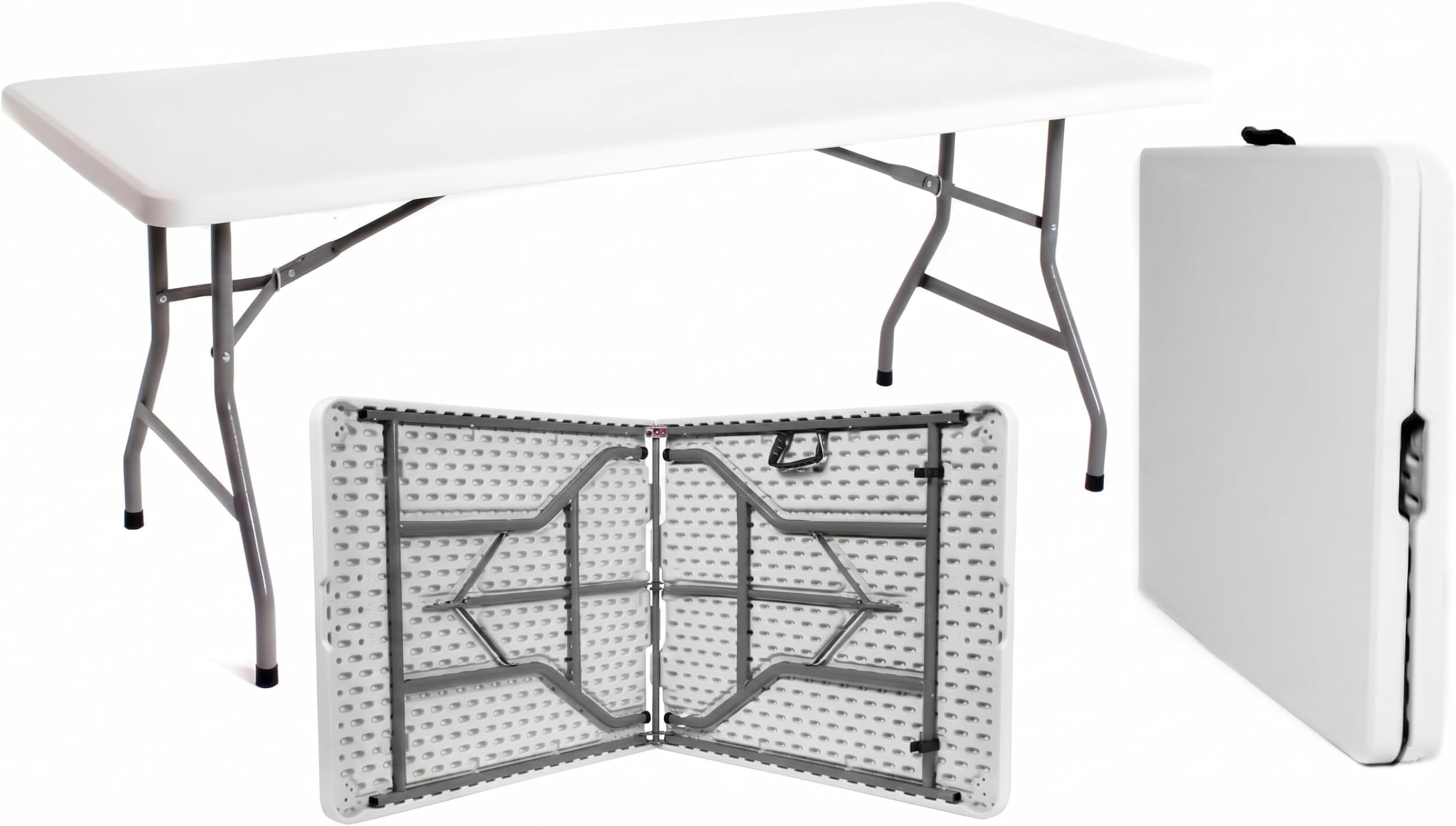 Bargain Factory 6ft Folding Trestle Table – Heavy-Duty, Portable, Space-Saving Design for Catering, camping, Events, Markets, Outdoor & Indoor Use