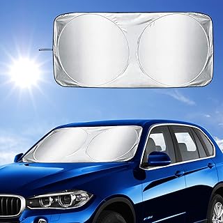 Car Windscreen Sun Shade,Front Windshield Sunshade,Foldable Cover Visor Sunshades,Reflective UV Dust Protector,Automotive Ray Protection Block Parasol,Keep Your Vehicle Cool,Fit Various Sizes,150x70cm