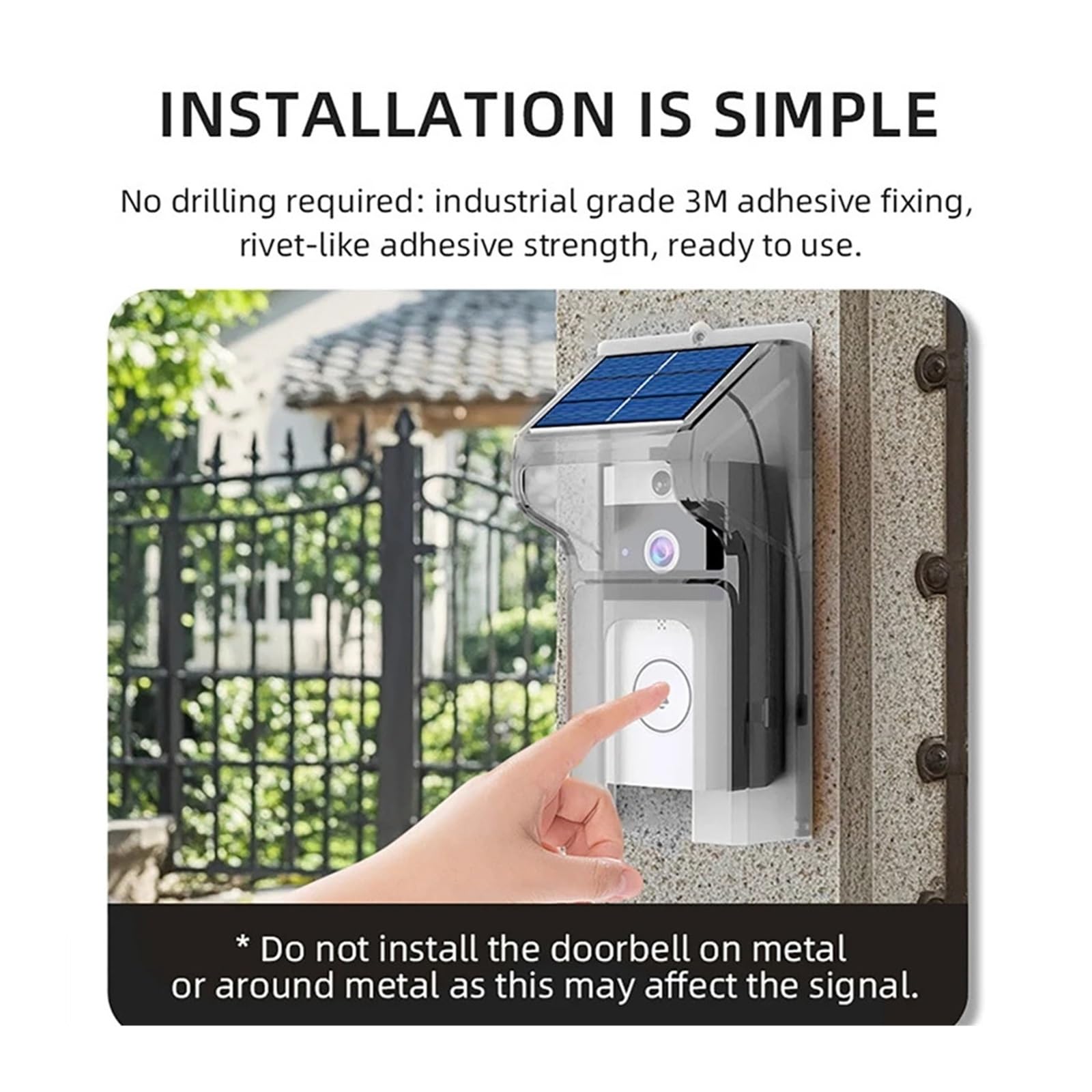 Campanello Senza Fili Esterno Impermeabile con Telecamera di Copertura(Doorbell with Cover)