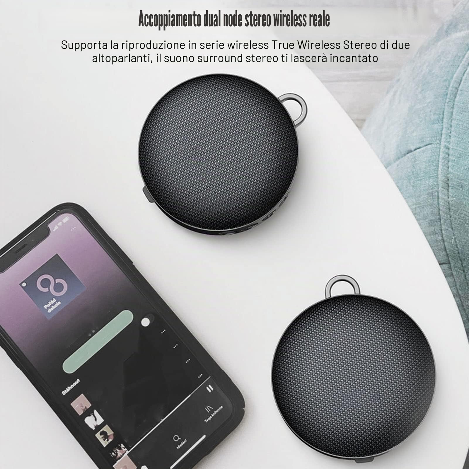Altoparlante Bluetooth Portatile per Bici, Altoparlante HiFi Stereo Esterno Impermeabile IP67 con Supporto per Bici, Altoparlante Wireless Indossabile per Ciclismo, Equitazione, Escursionismo,(Nero)
