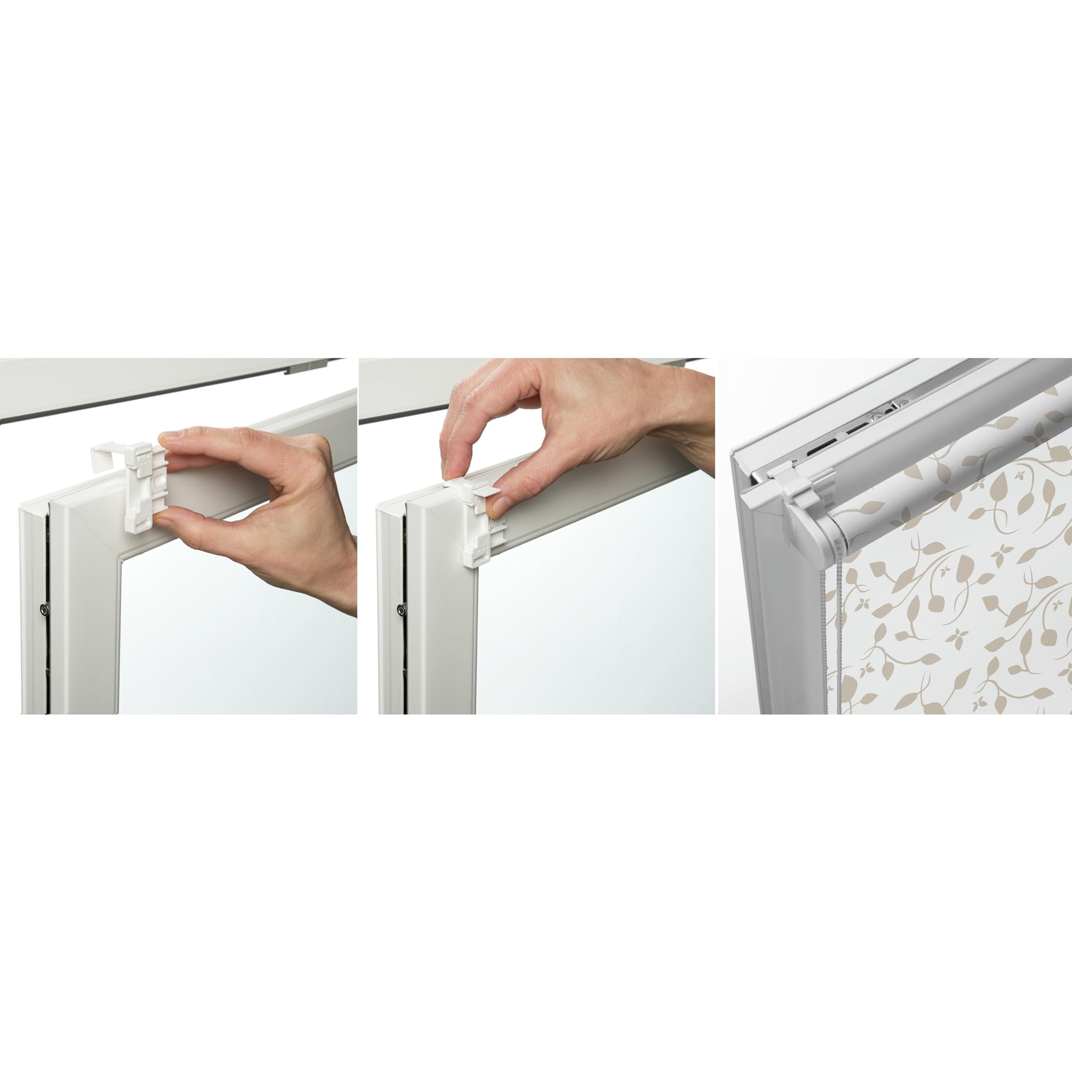 Gardinia Easyfix Tenda a Rullo con Morsetto di Fissaggio o Adesiva, Tessuto, Bianco/Naturale, 120x150