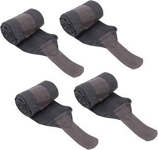 Asixxsix 4Pcs Horse Leg Wraps, Breathable Soft Fleece Horse Wraps Equestrian Leg Bandages Stable Supplies