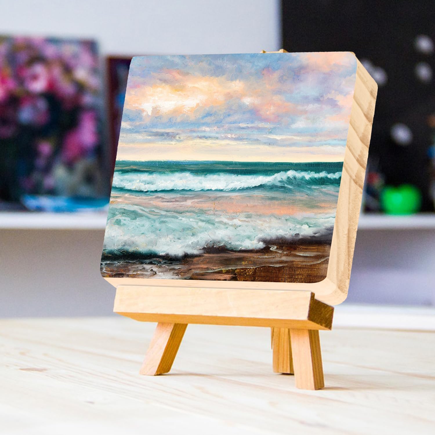 25 Pack Unfinished Wood Blocks for Crafts - 4 X 4 X 1 Inch Wooden Square Blocks, Premium Pine Wood Boards for Artistic Engraving, Perfect Panels for All DIY Craft Projects