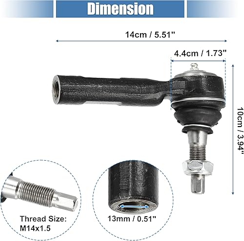 Miniatura 6 de X AUTOHAUX 2 unids delantero exterior barra de acoplamiento extremos suspensión dirección dirección barra de acoplamiento para Chrysler 300 para