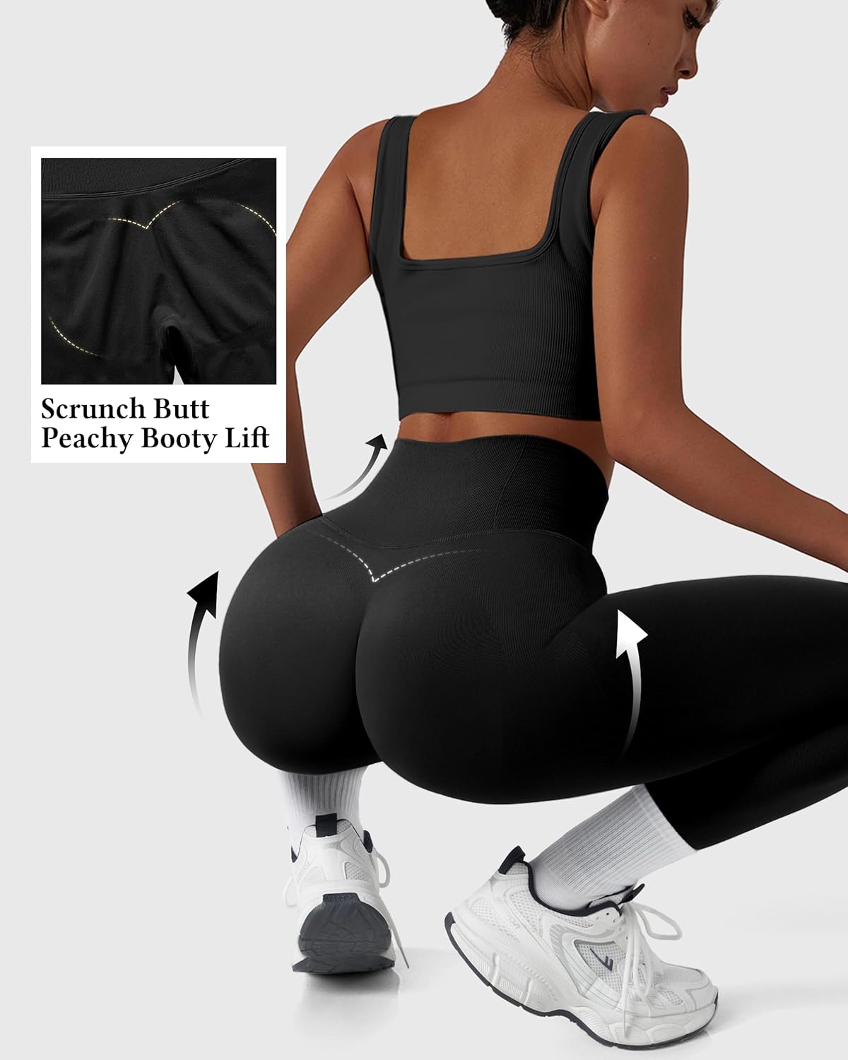 MOOSLOVER Seamless Butt Lifting Workout Leggings for Women High Waist Yoga Pants Compression Contour Tights - Image 3
