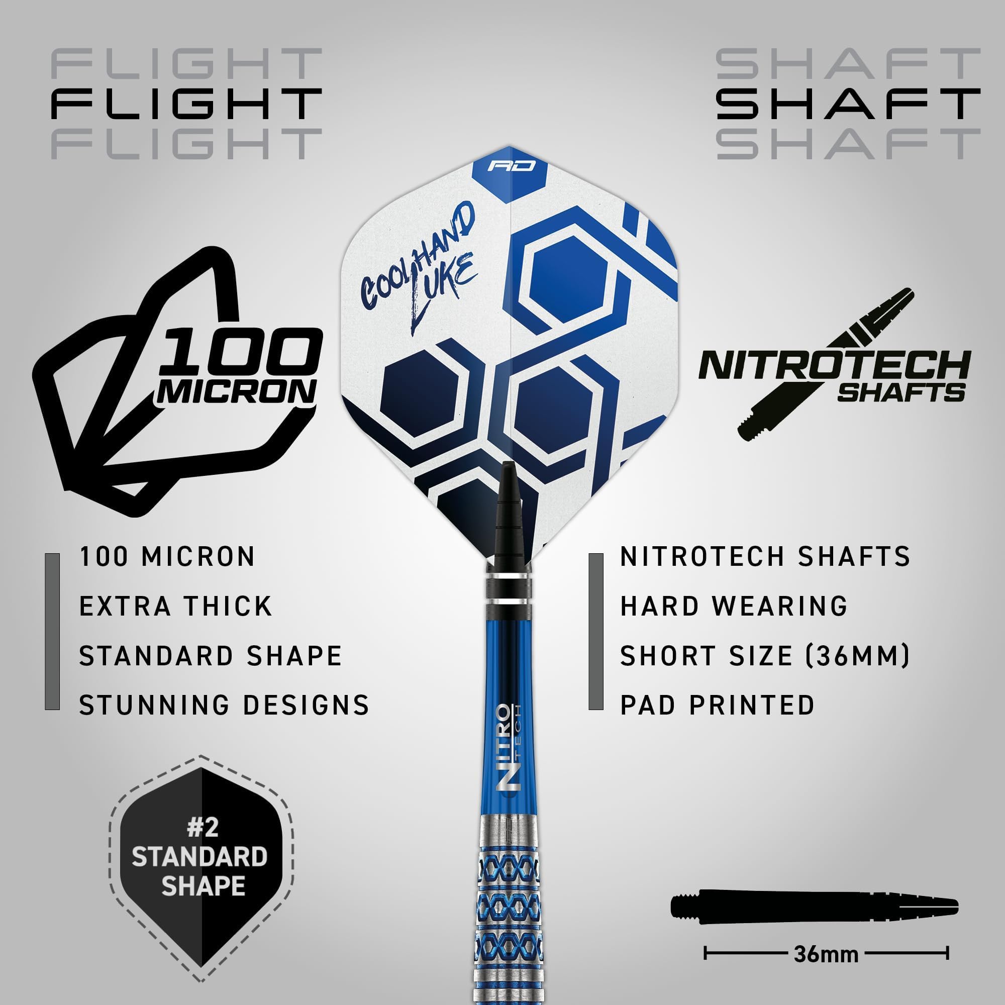 RED DRAGON Dardos – Jugador profesional Luke Humphries 'Coolhand' serie TX5 – 90% tungsteno profesional – Incluye dardos y cañas | 18 g punta suave y 23 g y 25 g dardos de acero — view 3