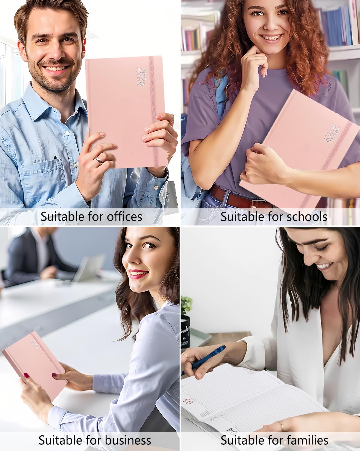 （Gen.-Dic.2026）HW CASA Agenda Giornaliera 2026 Taccuino, Formato A5, Gennaio-Dicembre 2026, Festività Internazionali (DE/IT/ES/EN/FR)