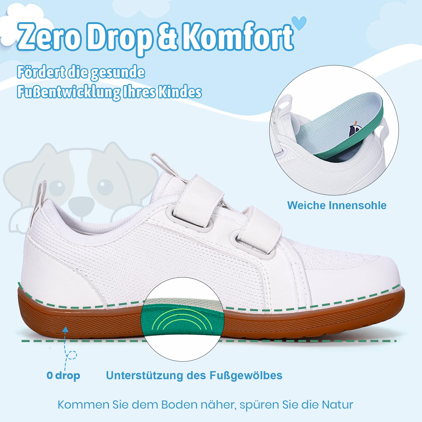 Zapatos descalzos para niños, anchos, zapatos descalzos para niños y niñas, zapatillas minimalistas, suaves, antideslizantes, con soporte de arco