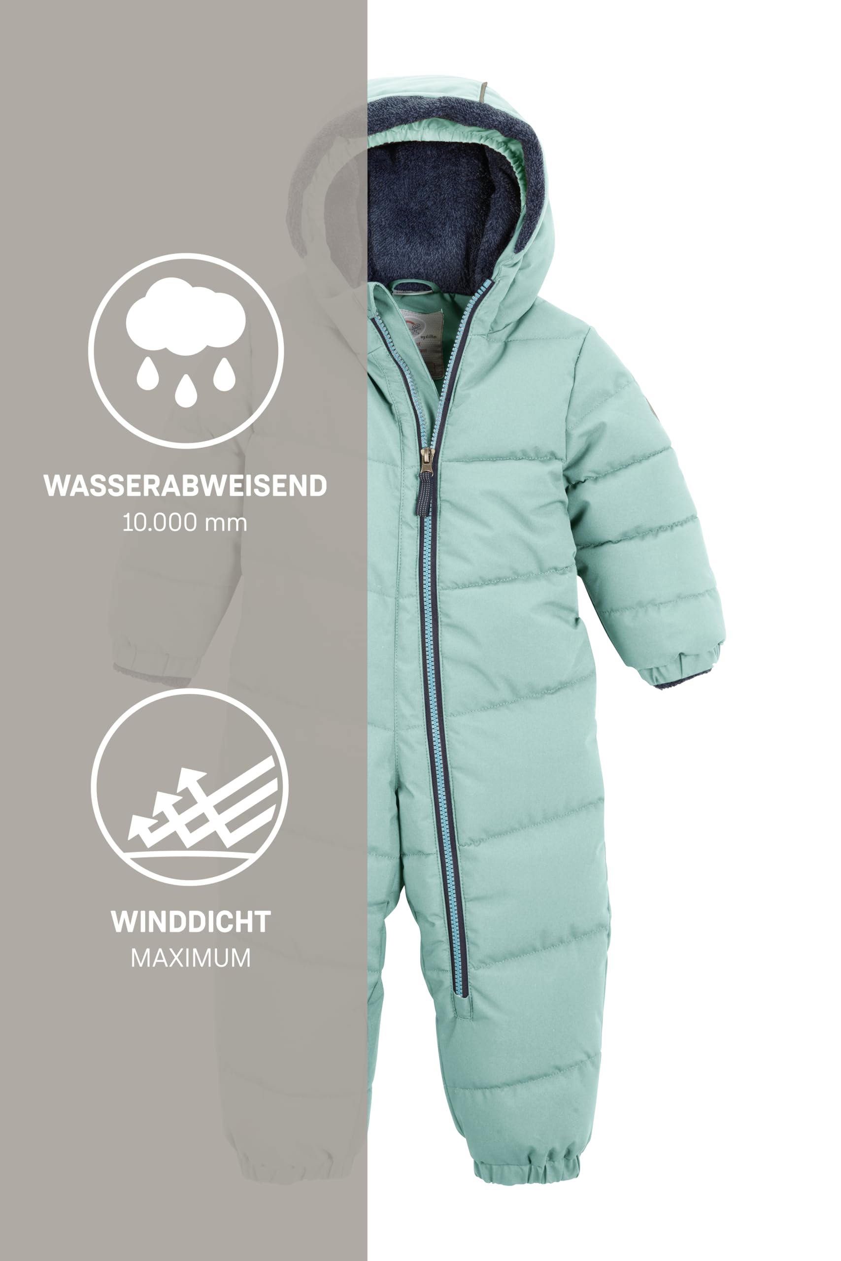 first instinct by killtec Unisex Kinder Fiow 32 Mns Onpc Overall/Schneeanzug in Daunenoptik mit Kapuze (1er Pack)