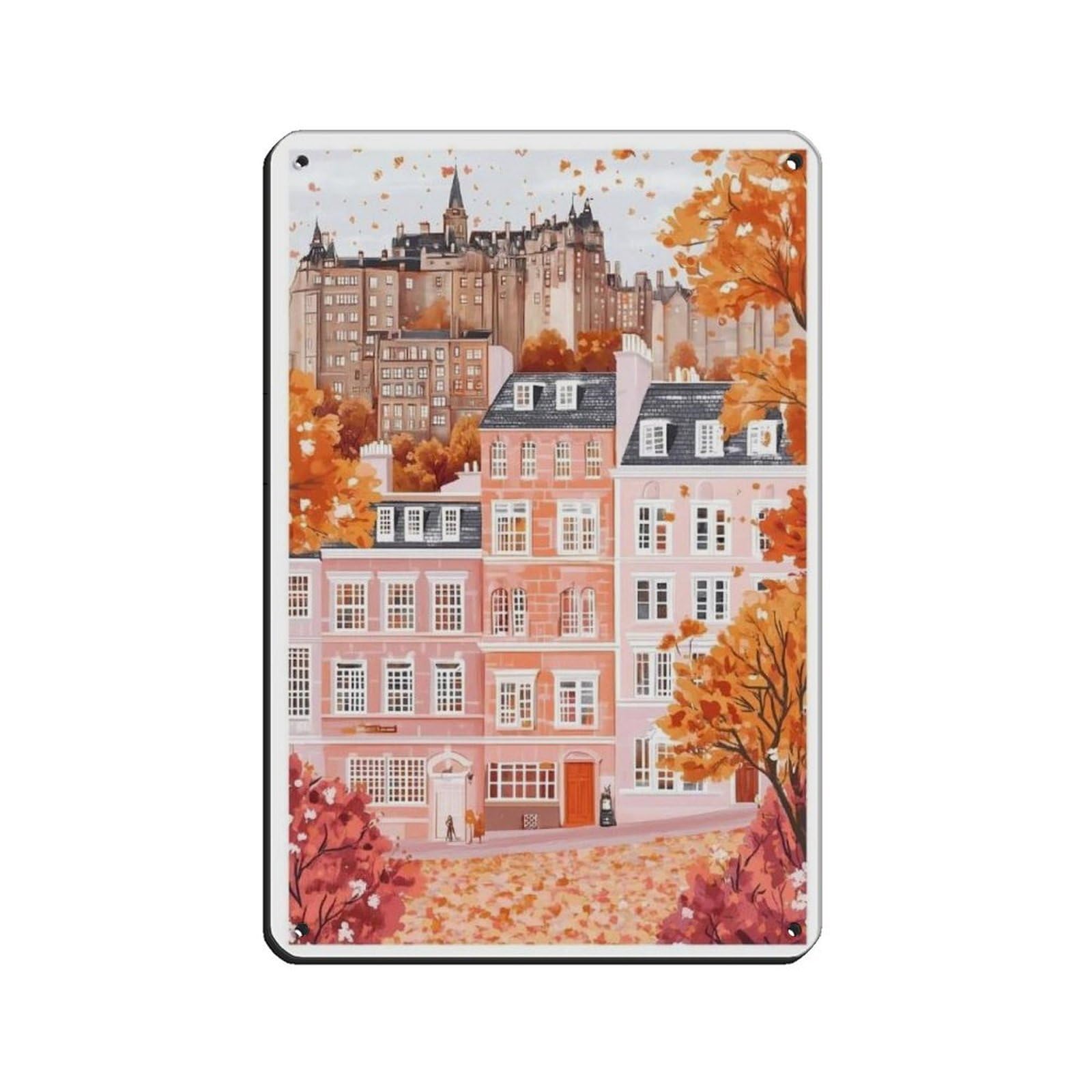 Lxwnze 20L X 30W Cm Edinburgh Poster, Edinburgh Art, Travel Poster Tin Sign Vintage Metal Pub Club Cafe Bar Home Wall Art Decoration Poster Retro 8X12inch(20X30cm)