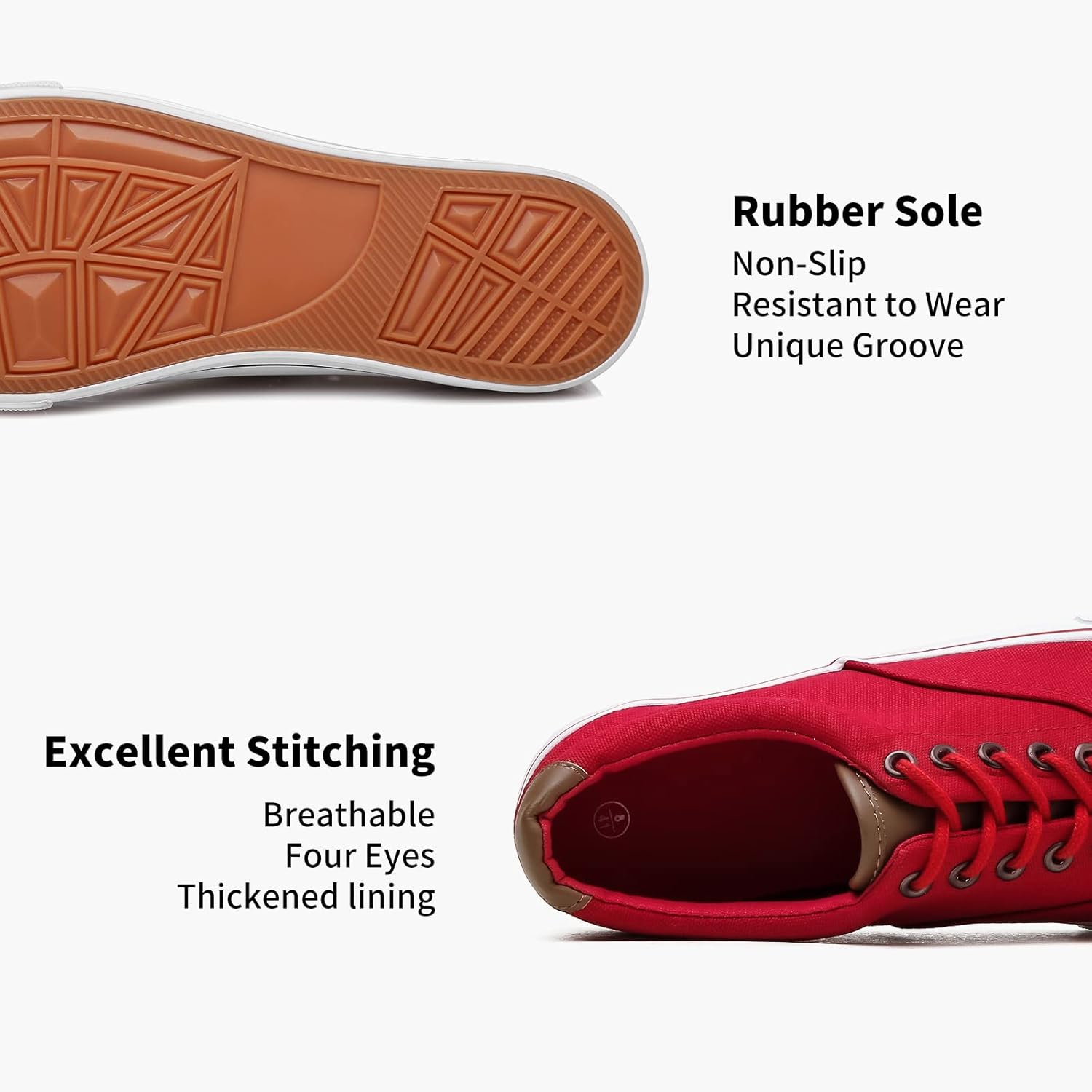 yageyan Men’s Low Top Canvas Walking Shoes Lace-up Fashion Sneakers Casual - Image 4