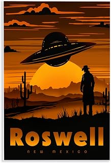 Roswell New Mexico UFO, 13 x 19 Inch Mounted Print on Wall Plaque | Stupell Industries · By Ziwei Li · Ready to hang · Bold travel inspired decor · Made in USA