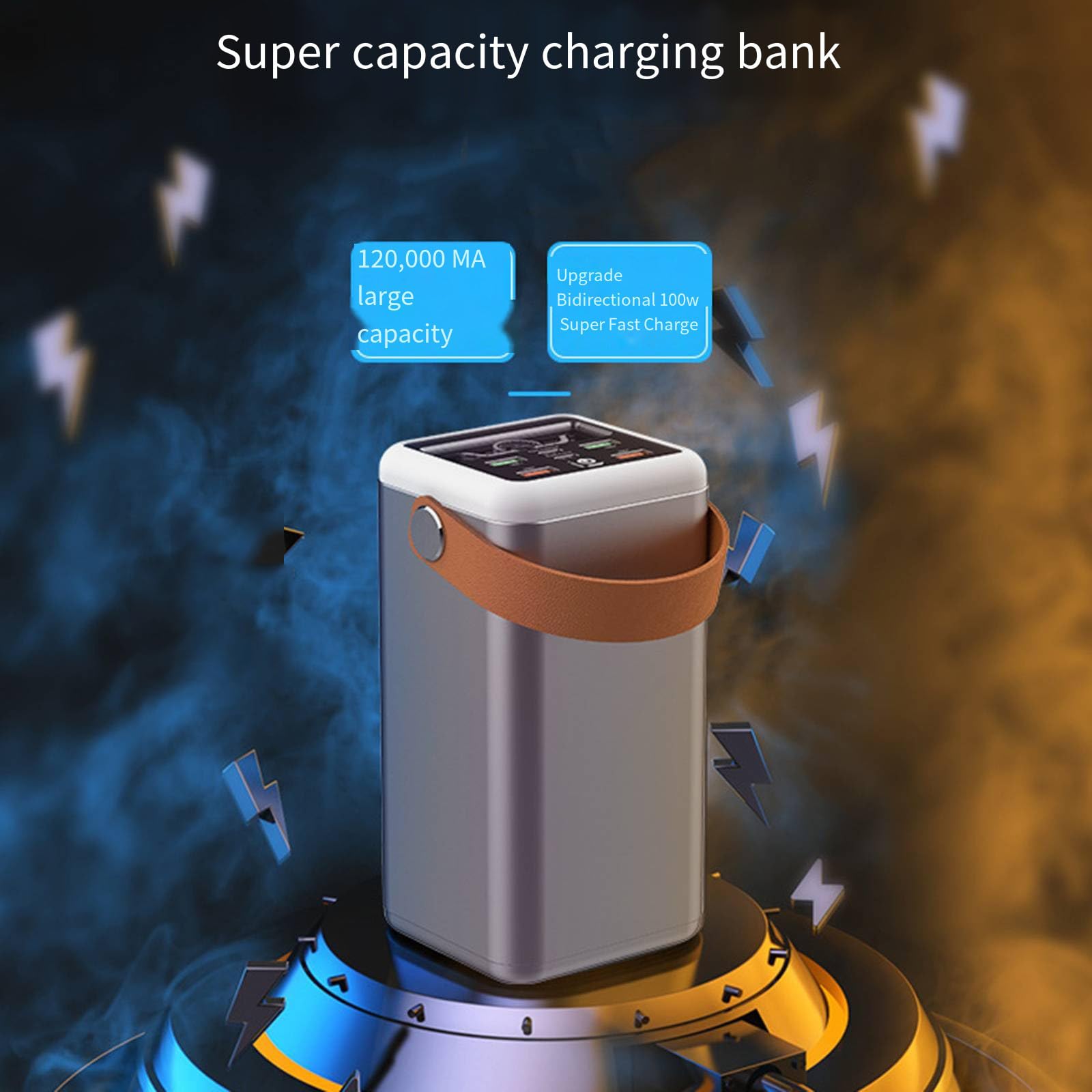 Alimentatore di riserva per Notebook ad Alta capacità, 60000 mAh, per Esterni, con accumulo di energia, Ricarica ad Alta Potenza, Argento