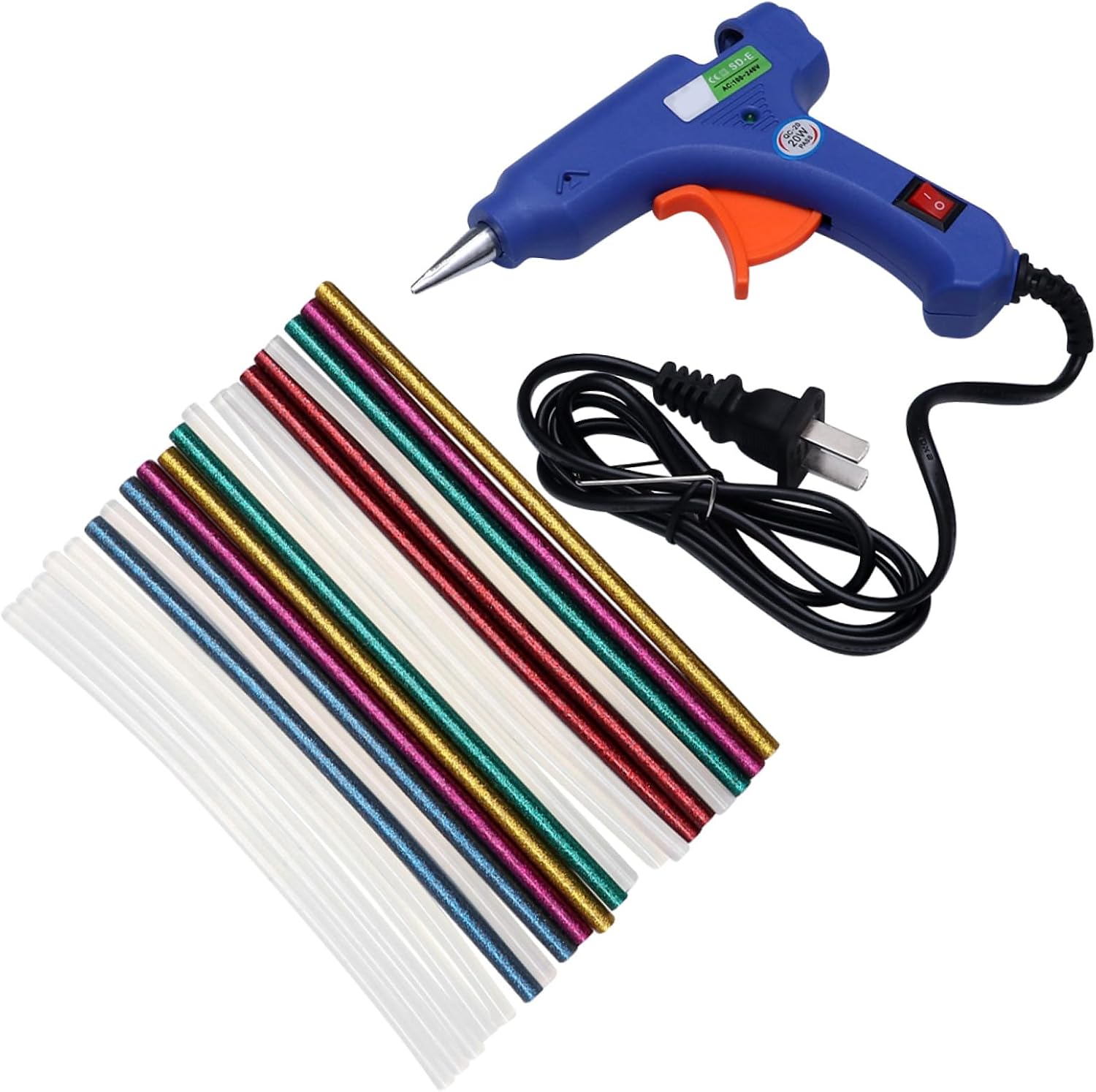 Hot Melt Glue Gun White Glue Sticks US Plug Shockproof Heat-resistant Craft Adhesive for School Art Projects and DIY Repairs Lightweight and Comfortable Operation