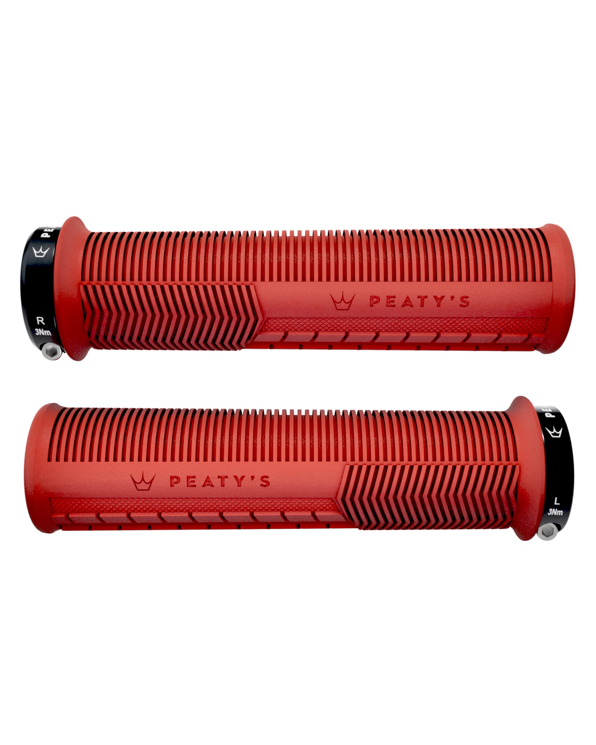 Peatys Red Monarch Mushroom Lock On Handlebar Grips Small