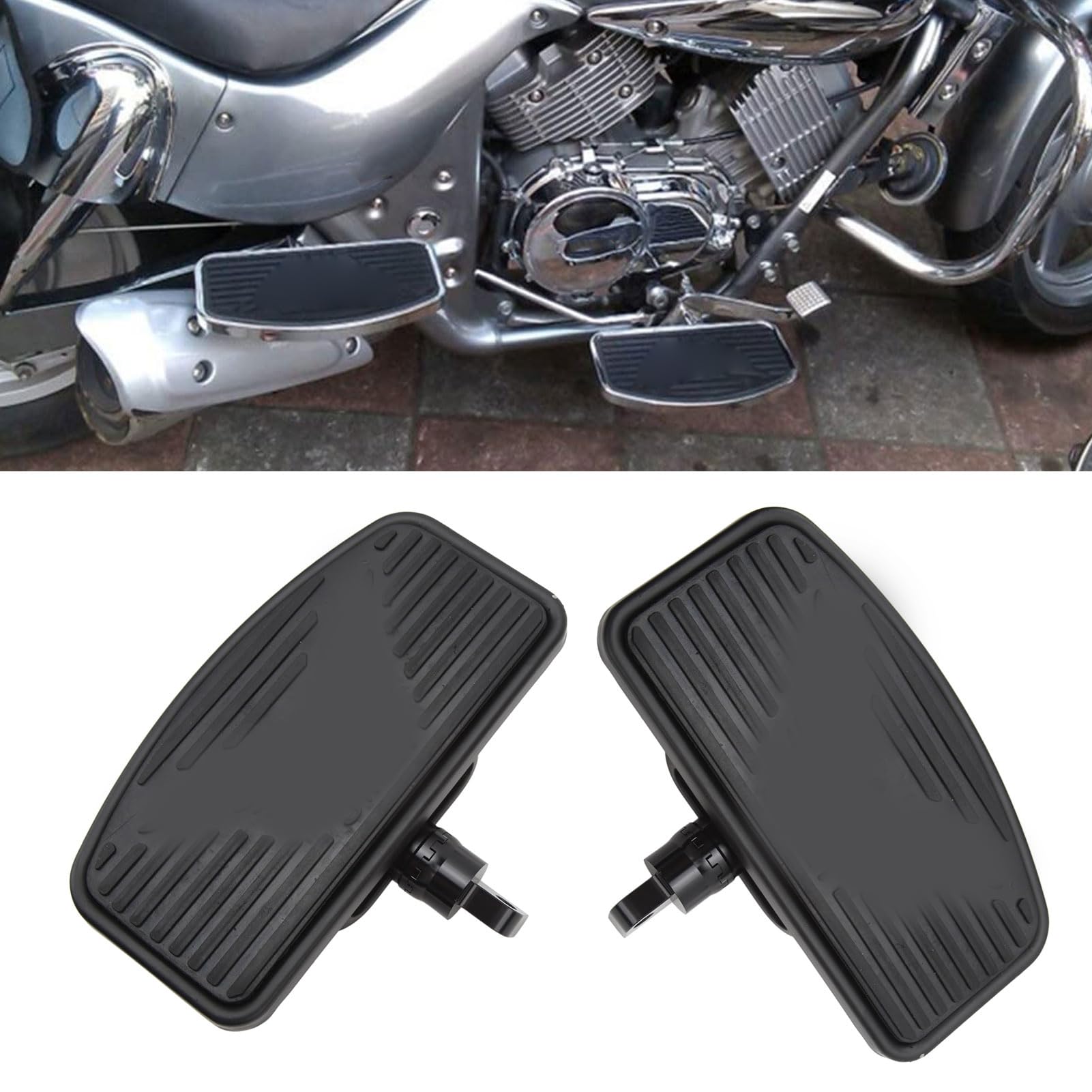 2 Stück Motorrad Heck-Trittbretter - Verstellbare Beifahrer-Fußstützen