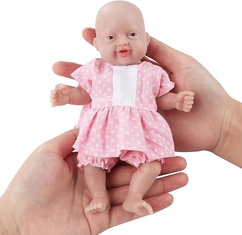 Vollence Mini muñecas de bebé de silicona de cuerpo completo de 7 pulgadas, no muñecas de vinilo, muñeca pequeña de silicona, muñecas de bebé Reborn