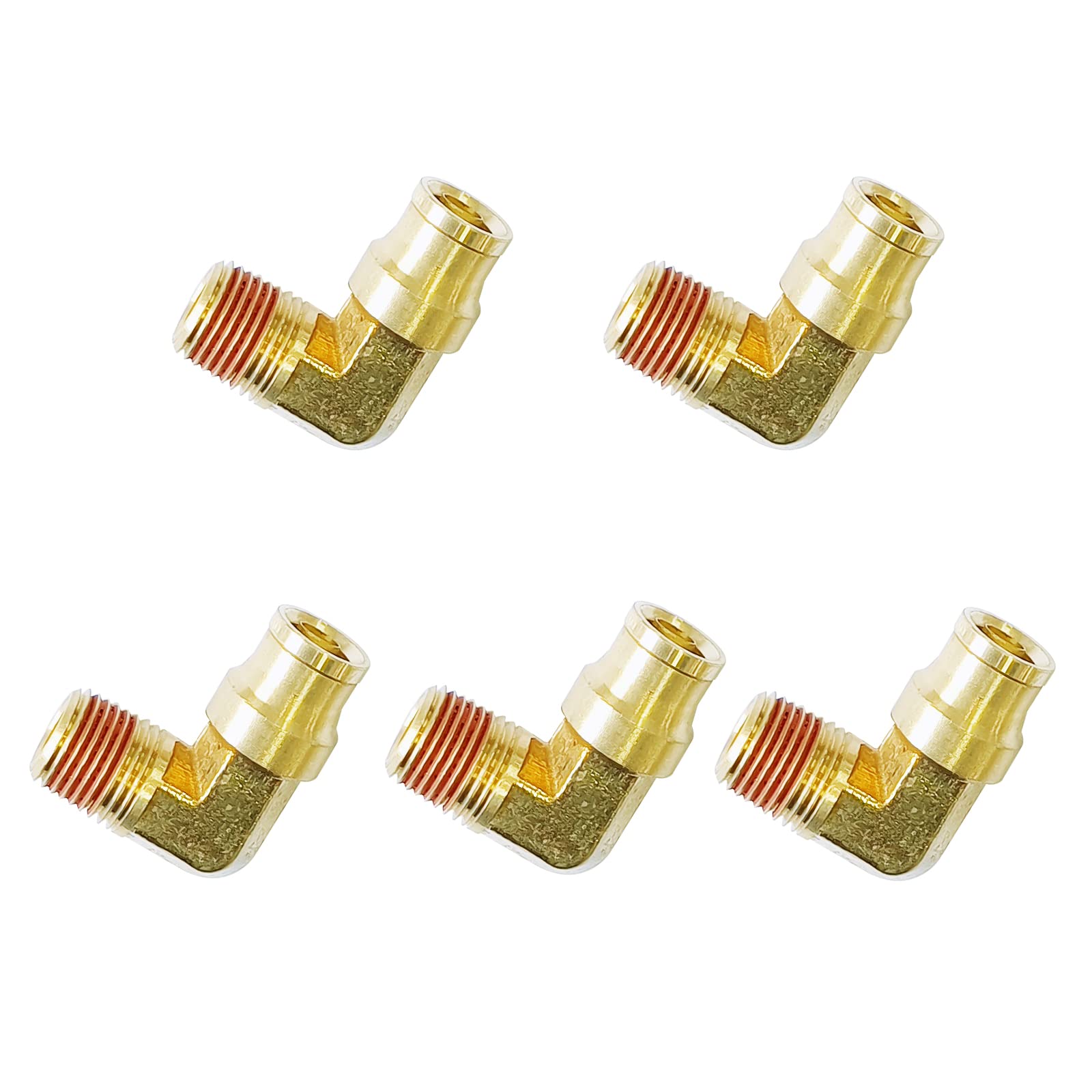 SXITHGKDW Push to Connect 3/8" Tube OD x 1/4" NPT Male Air Line Fitting - Pneumatic Quick Connect for Air Compressor, Brake Line - 5pcs