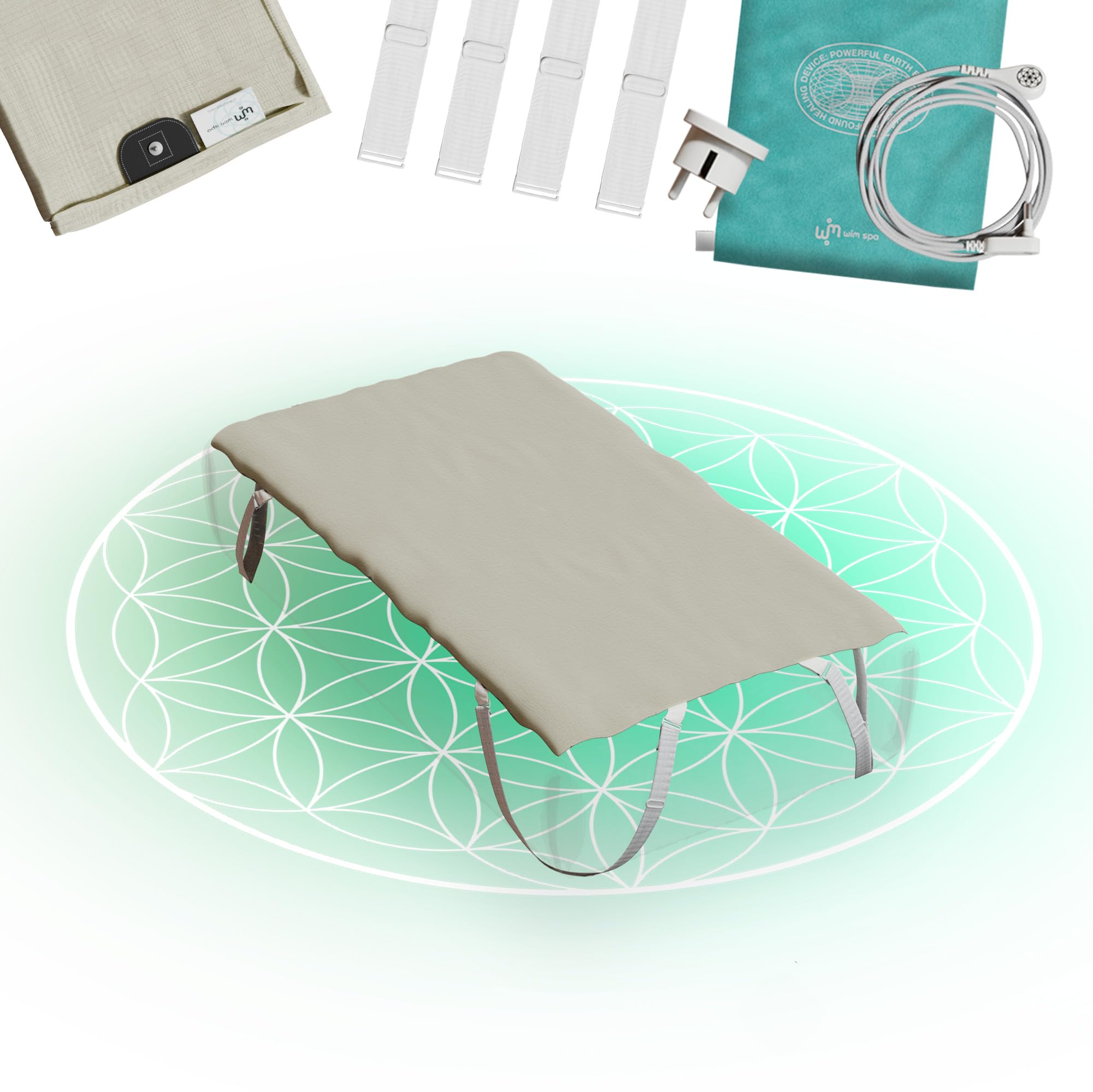 Grounding Bed Sheet Erdungs Matratzencover Schlafmatte Erdungsmatte fürs Bett mit EU Stecker und 5,80m Kabel - Steigern Sie ihr Wohlbefinden, Schlaf verbessern uvm. (Mini - 68x132cm)