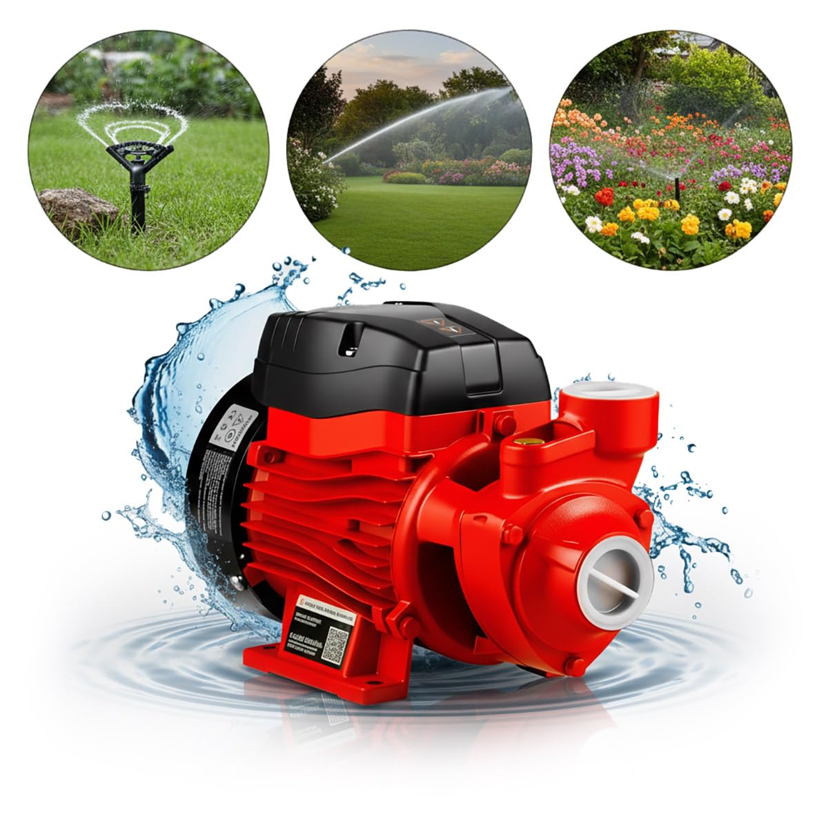 GREENCUT BA370C - Bomba de agua eléctrica de 370 W (0,5 CV) con caudal máximo de 36 L/min y altura de bombeo de hasta 38 m. Fabricada en acero inoxidable con protección IP44, extraer agua