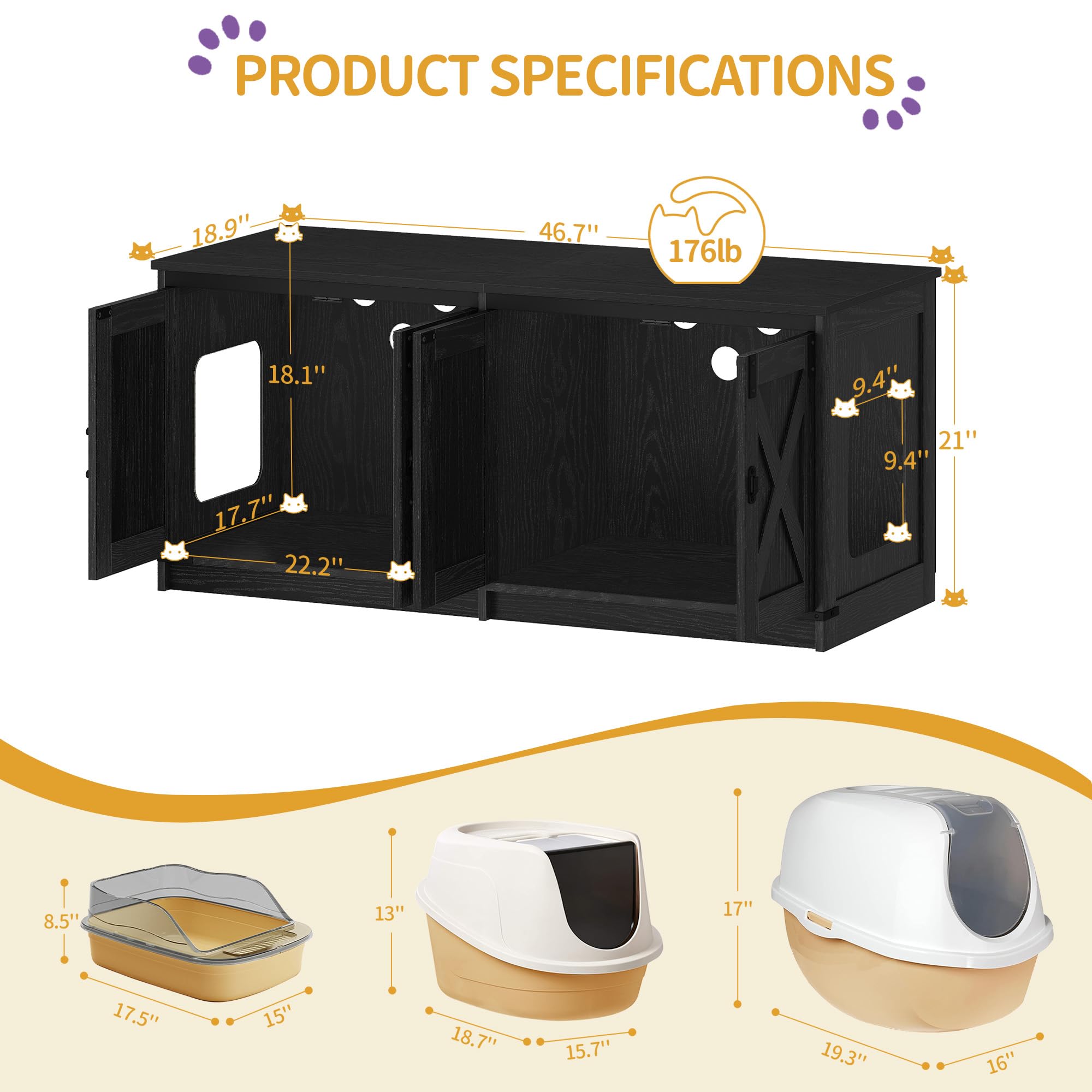 猫 トイレカバー トイレハウス キャビネット Amazon.co.jp: Hzuaneri 猫用トイレエンクロージャー 2匹用隠しトイレ