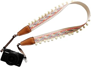 UNIKSTRAP Original Design Personalized Adjustable Camera Strap Super Colorful & Cute Pompom Tassel, Fit for Canon Nikon Sony Olympus Interchangeable Lens Digital Camera/DSLR etc.