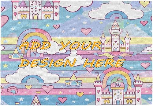 Custom Castle Princess Cartoon Plate Mates para mesa Mantel individual antideslizante lavable Sets de 6 12 x 18 manteles para comedor