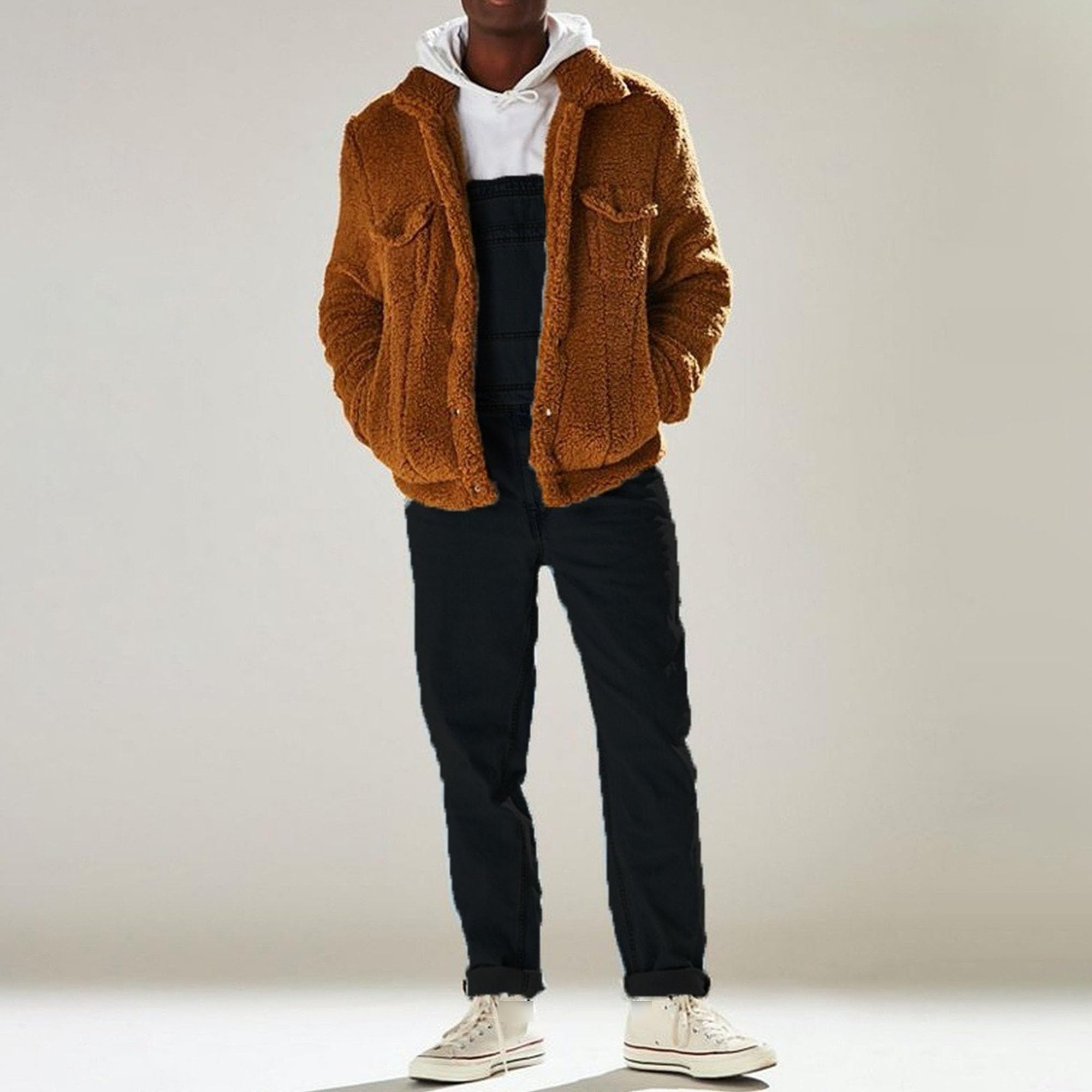 Regular Fit Overall Flex Workwears Men's Denim Bib Overalls Big and Tall Pockets Jumpsuits (Black,Large)