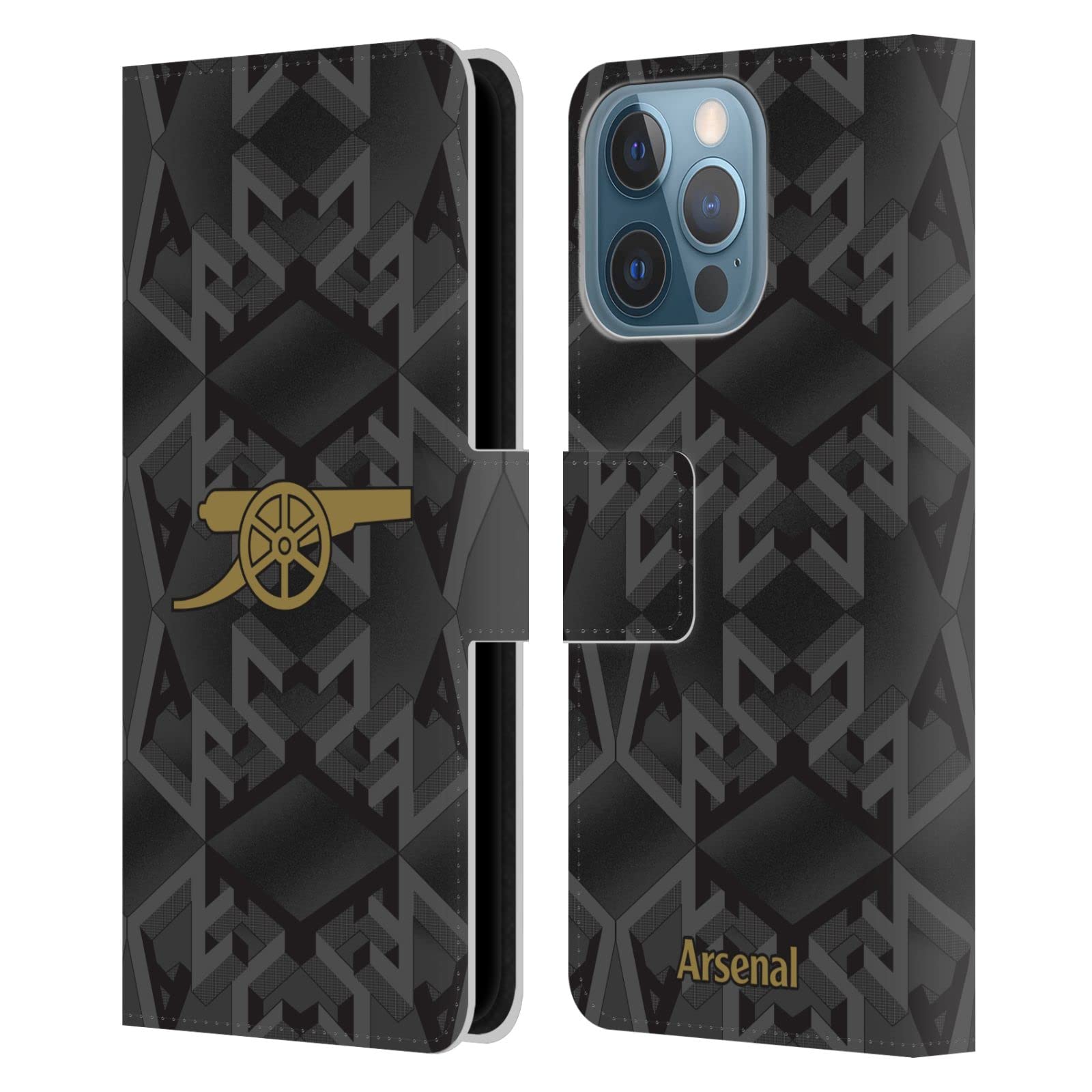 Head Case Designs Officially Licensed Arsenal FC Away 2022/23 Crest Kit Leather Wallet Case Compatible With Apple iPhone 13 Pro โ image 1