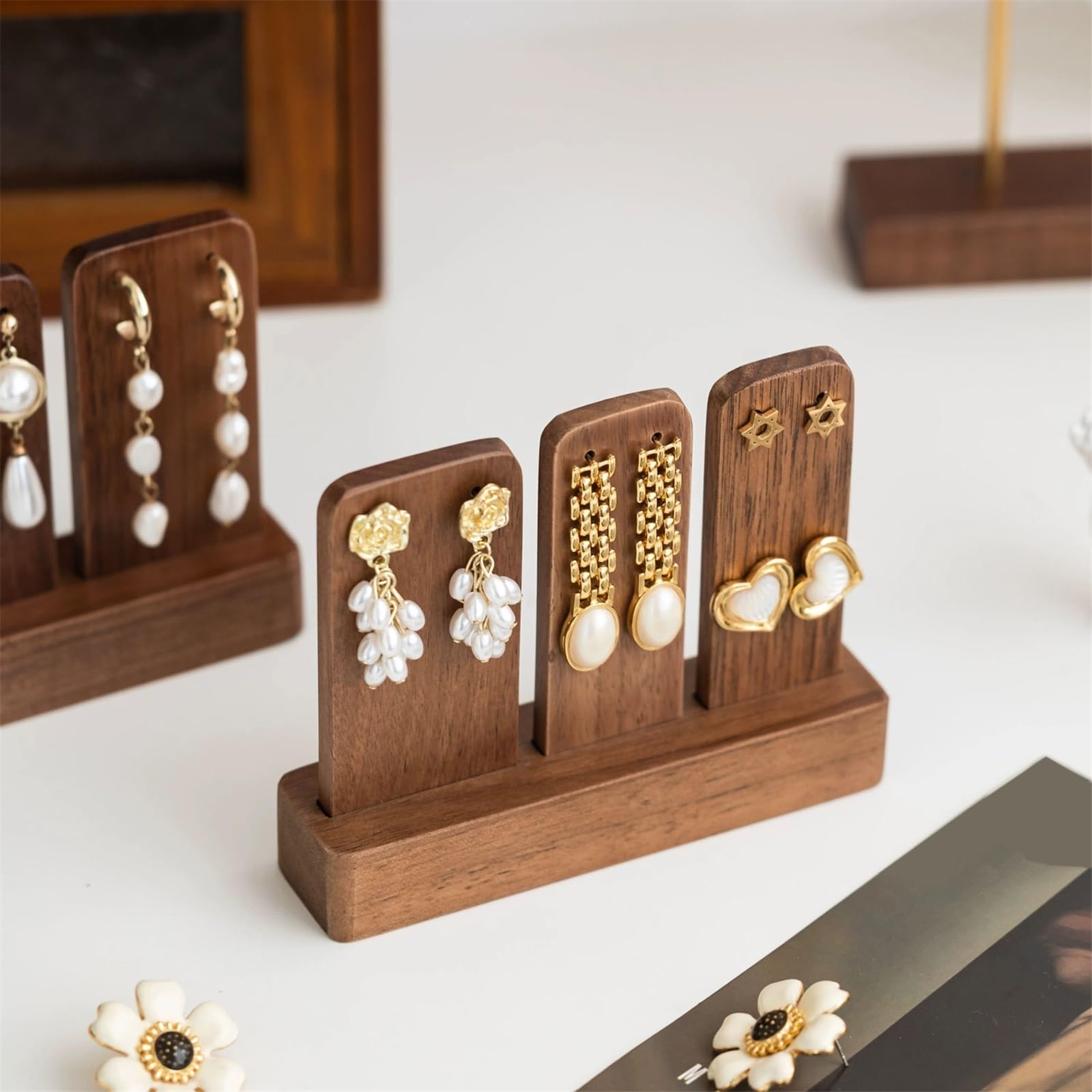Estetico Detachable Base Wooden Earring Display Stand