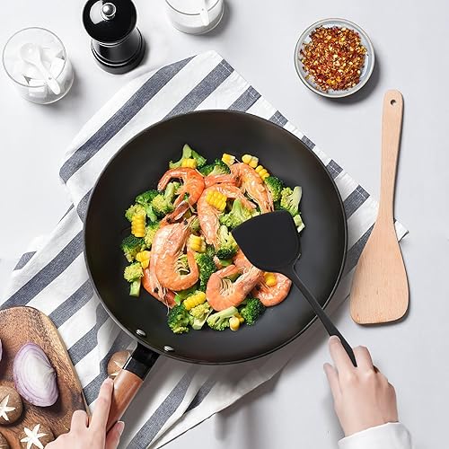 Miniatura 4 de Juego de utensilios de cocina de silicona, resistentes al calor de 446 F con espátula ranurada, pinzas, batidor, cucharas, espátulas, cepillo,