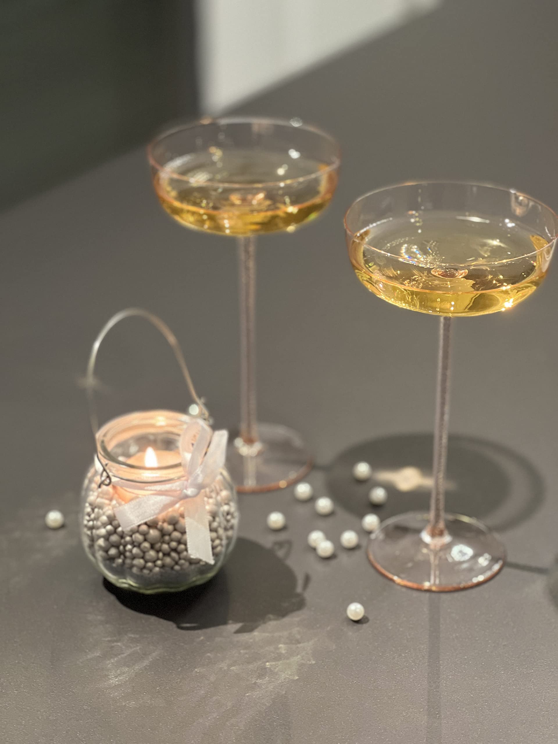 12 Photophores En Verre Casavetro 7,5x7,5cm - Pour Bougies Chauffe-plat - Décoration Mariage, Fête - Avec Nœuds