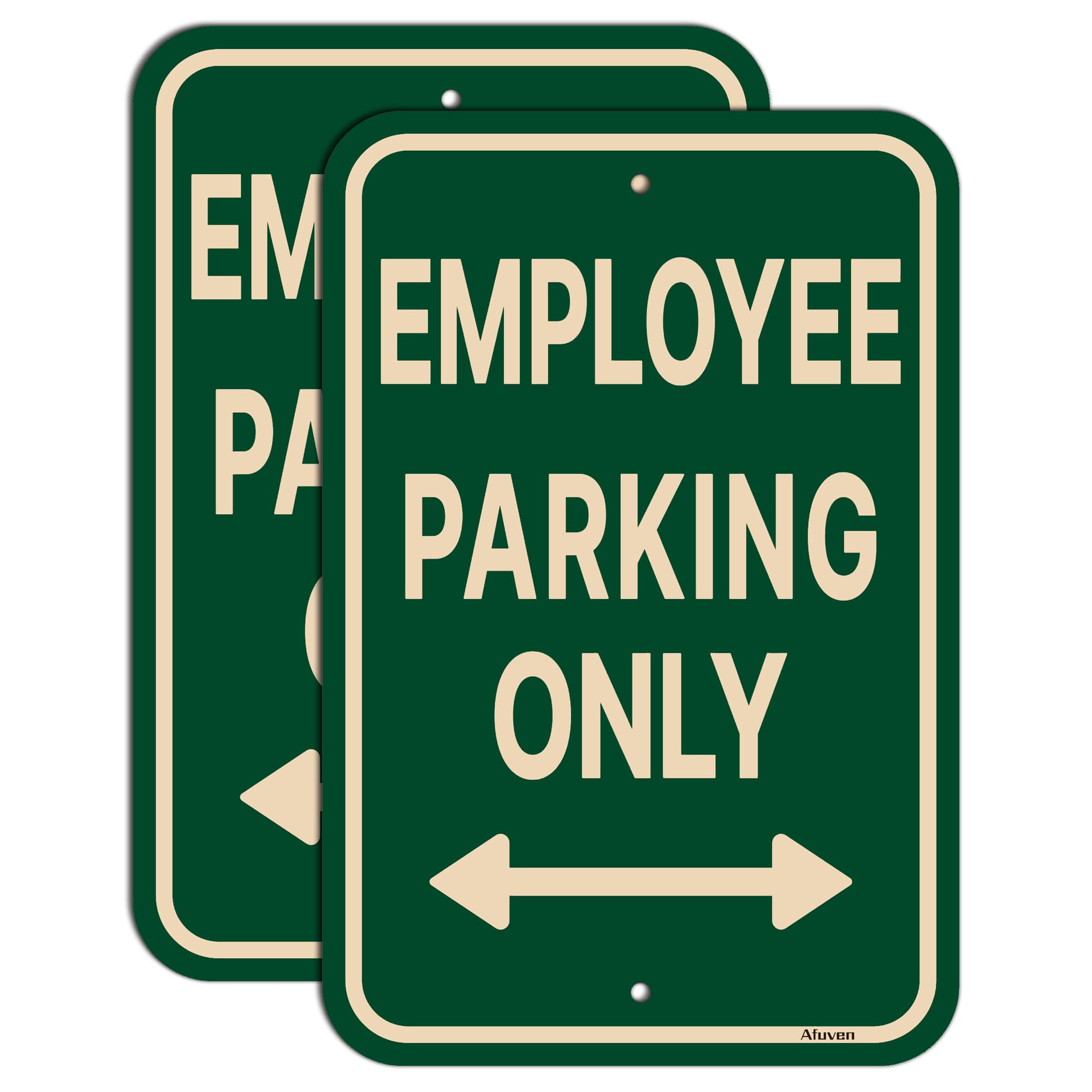 Employee Parking Only Sign with Bidirectional Arrow 18 x 12 Inches Employee Parking Signs for Business Rust-Free Aluminum No Parking Sign, Weatherproof, Easy To Install, Indoor or Outdoor Use, 2 Pack