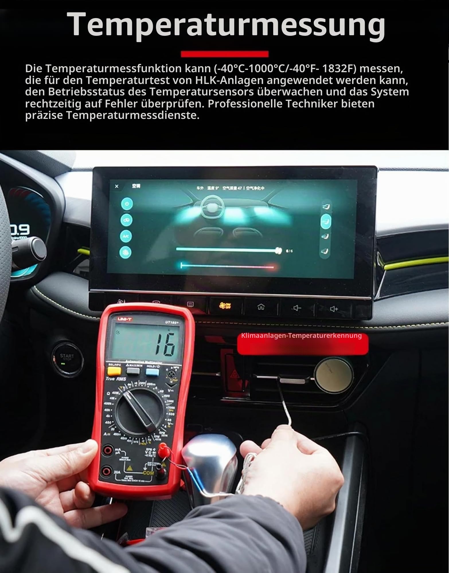 UNI-T UT107+ Automobile Multimeter High Precision True RMS Automobile Automatic Range Actual Value Digital Multimeter.