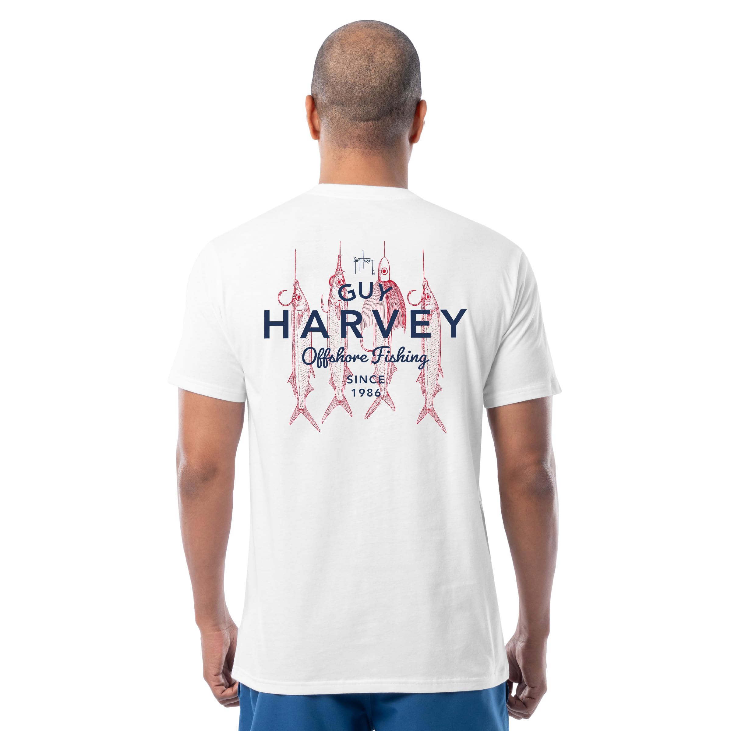Guy Harvey Men’s Short Sleeve OG Cotton Graphic Pocket T-Shirt