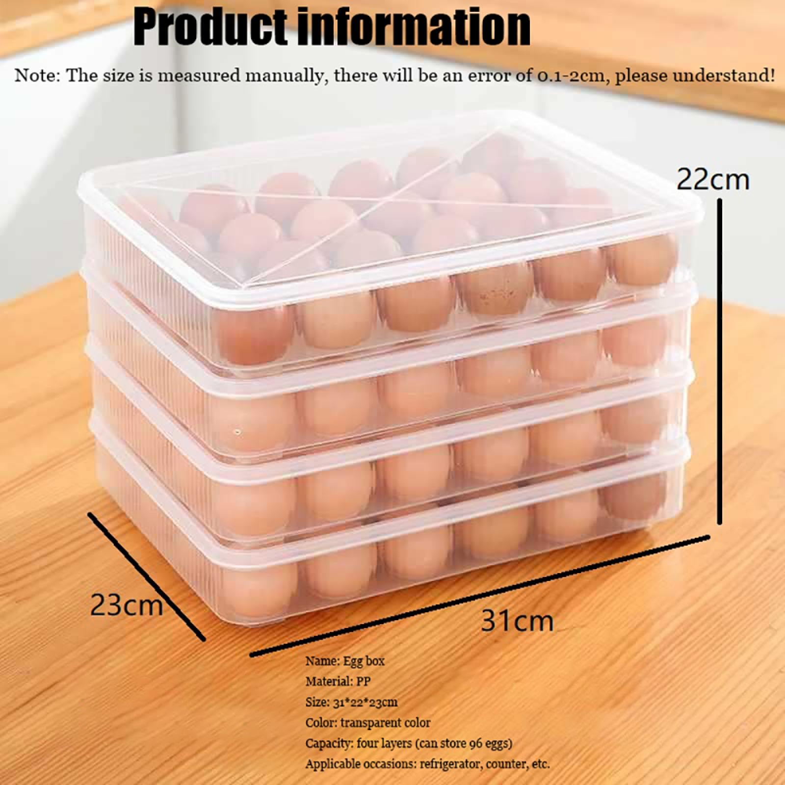 Caja de Almacenamiento de Huevos de Cuatro Capas,Soporte para Huevos para refrigerador,Almacenamiento de Huevos para encimera,Organizador de Huevos,Dispensador de Huevos para refrigerador