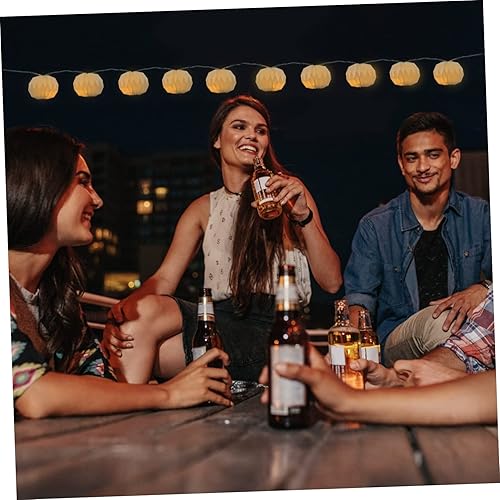 Miniatura 4 de Cuerdas de calabaza de papel, decoraciones de Navidad, decoraciones de otoño para el hogar, mini cadena de luces de papel, linterna de papel, luz de