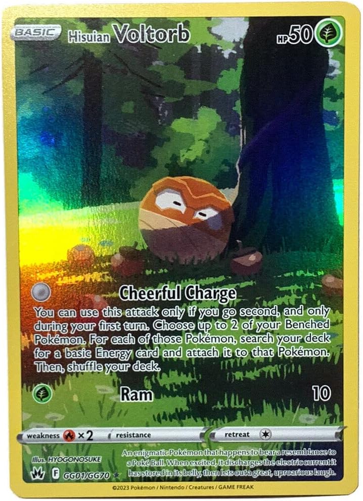 Pokemon - Hisuian Voltorb GG01/GG70 - Crown Zenith - Galarian Gallery - Holo Rare Card