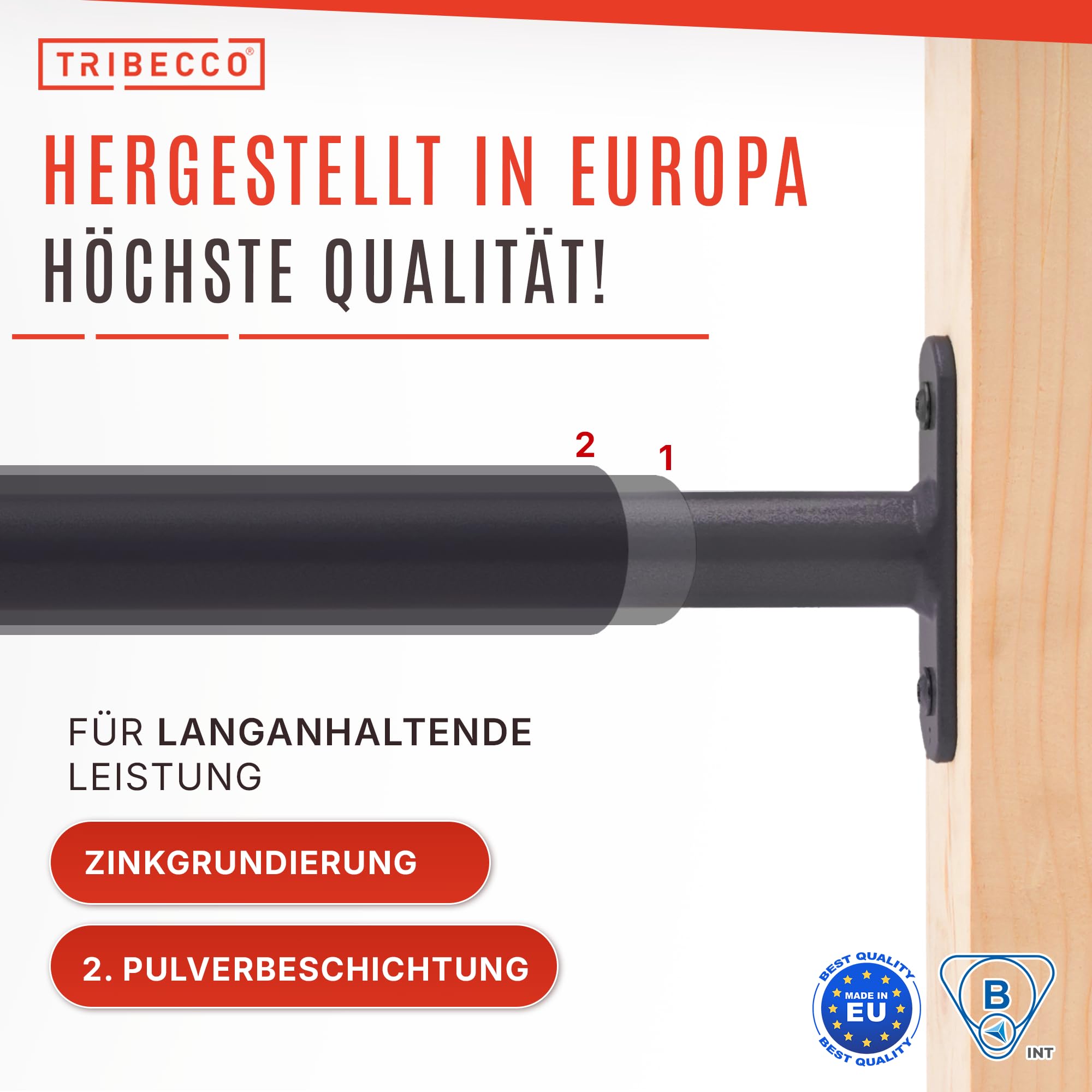 TRIBECCO® Reckstange Turnstange Gymnastikstange Metallstange