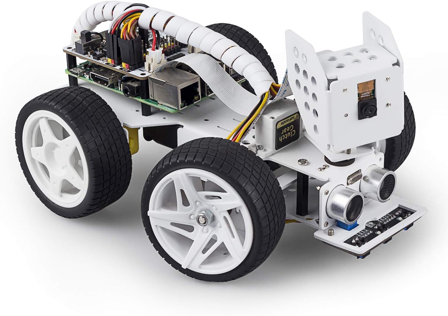 SUNFOUNDER Raspberry Pi Smart Video Robot Car Kit para Raspberry Pi, admite Control de código Ezblock / Python y Control Web. Kits de Robot Raspberry Pi electrónicos multifuncionales para Bricolaje