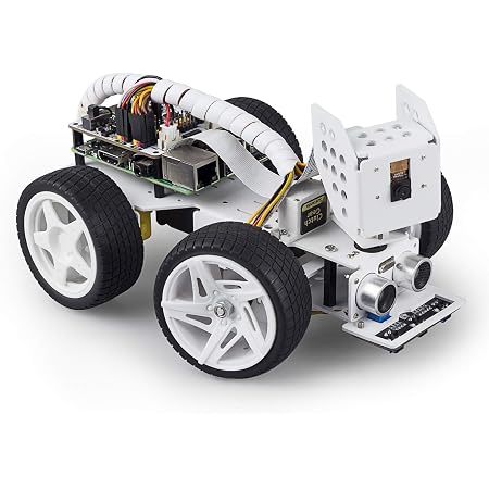 Amazon Sunfounder Raspberry Pi スマートロボットカーキット 可視化ezblock Pythonプログラミング 遠隔操作 Tts 音声合成 ロボットハット カメラ付き Raspberry Pi 4b 3b 3bに適用 Raspberry Piメインボード 18650電池は含まれていません Sunfounder