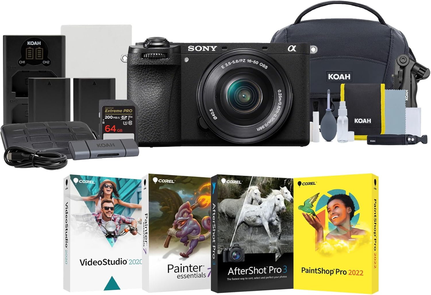 Sony Alpha 6700 APS-C Interchangeable Lens Hybrid Mirrorless with 16-50mm Lens, High-Performance Photography for Enthusiasts Bundle with Editing Software, SD Card, Bag, and Accessories (8 Items)