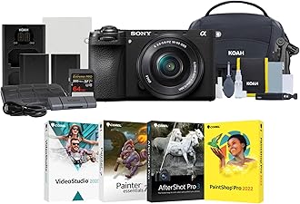 Sony Alpha 6700 APS-C Interchangeable Lens Hybrid Mirrorless with 16-50mm Lens, High-Performance Photography for Enthusiasts Bundle with Editing Software, SD Card, Bag, Mug and Accessories (8 Items)