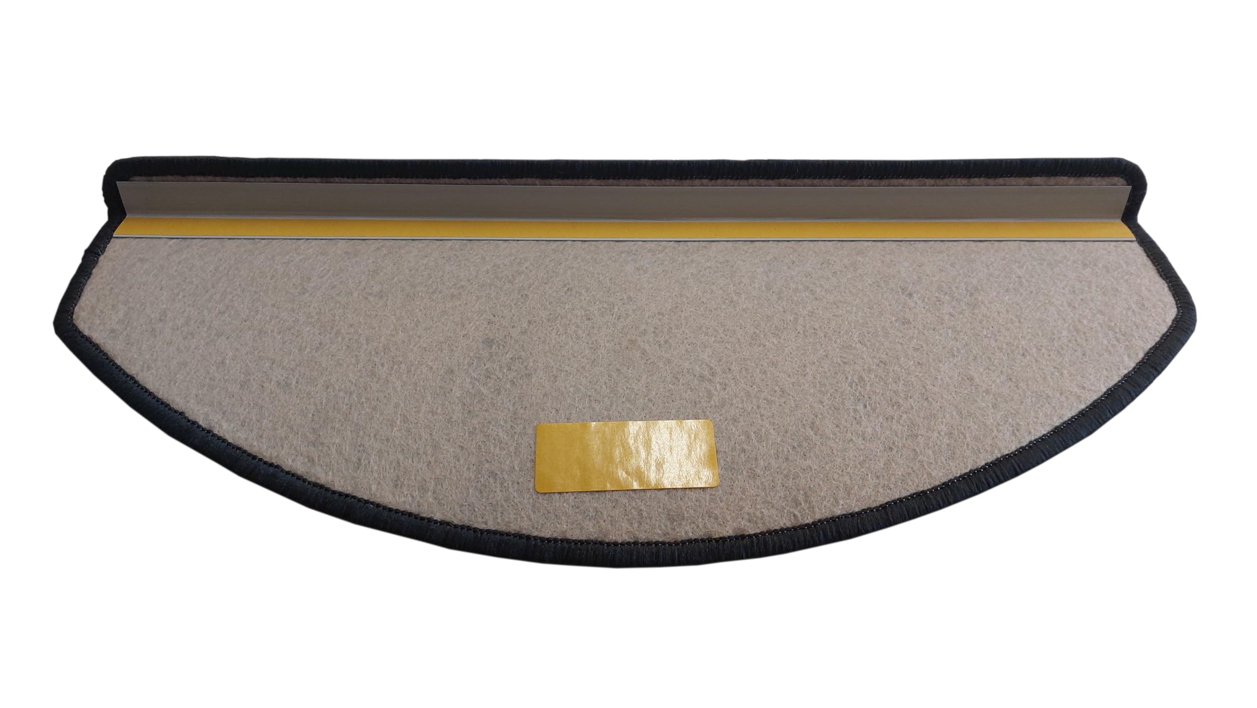 oKu-Tex Stufenmatten Sisal Optik, Stufenmattenset 15 teilig Florenz, halbrund, 65 x 24 cm, mit Winkelschiene, selbstklebend, anthrazit, Flachgewebe
