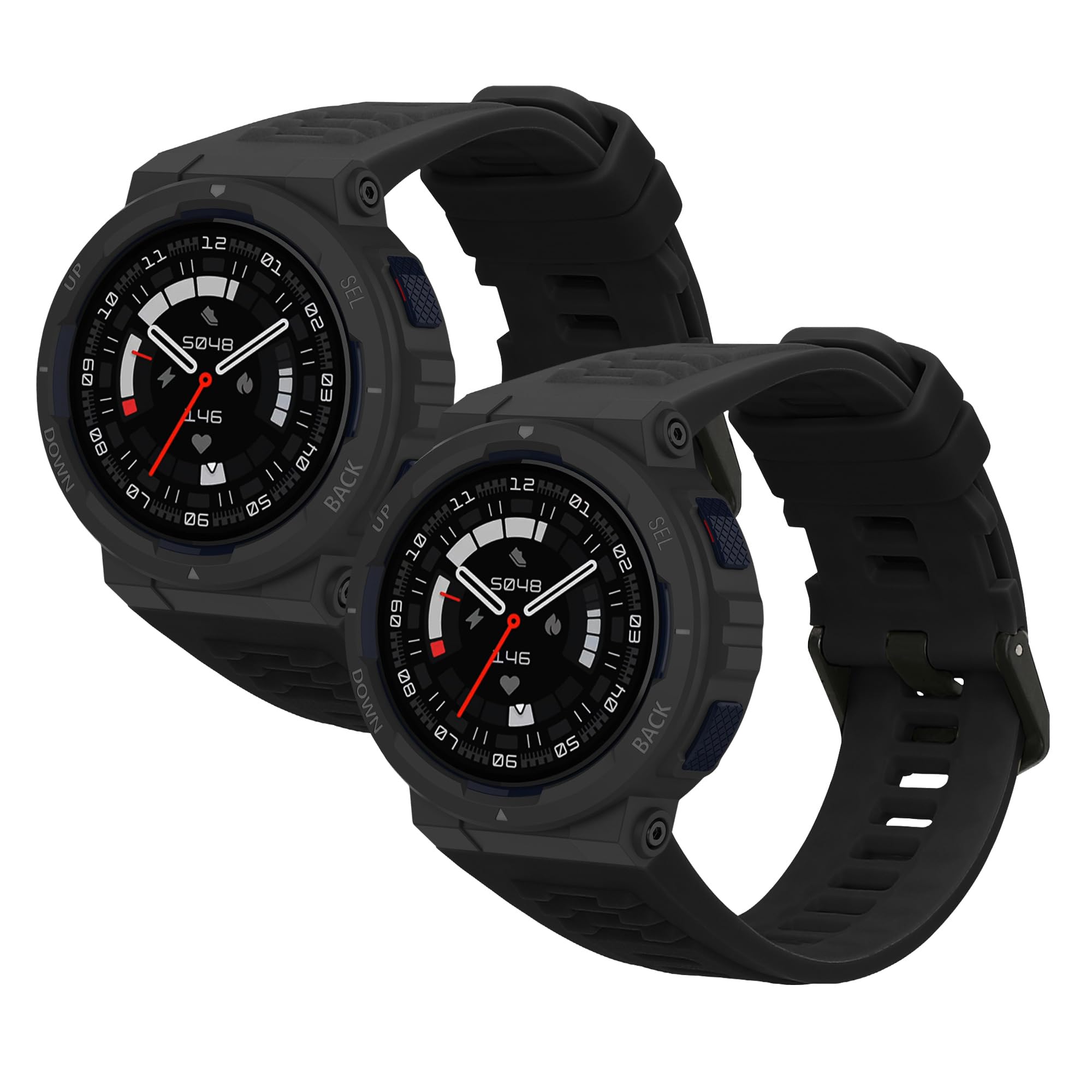 Kwmobile Cinturino Compatibile Amazfit Active Edge (A2212) | Pelle PU E Silicone | Marrone Chiaro | Taglia 14-22 Cm