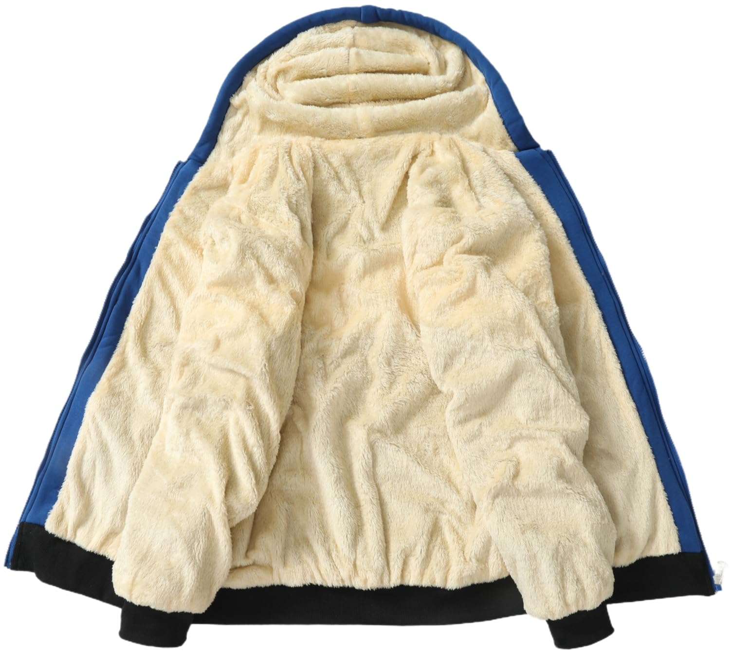 LEZUAN Felpa con Cappuccio Uomo Vello Foderato, Hoodie con Cerniera Integrale, Cappotto con Cappuccio di Spessore, Giacca con Cappuccio Inverno Caldo