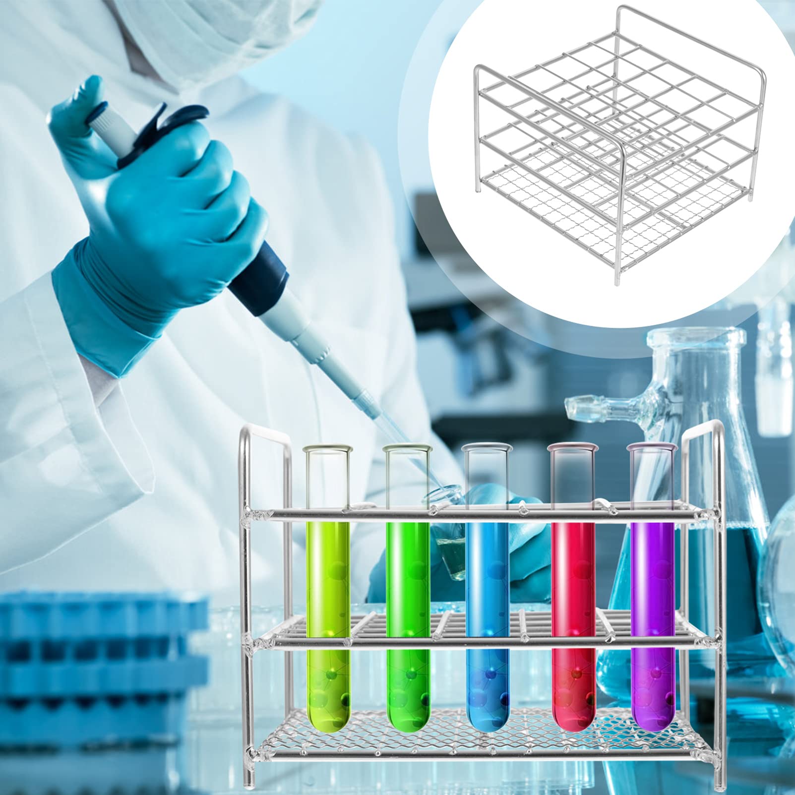 Stojak na probówki ze stali nierdzewnej stojak na rury wirówki 3 warstwy 25 s uchwyt na rurkę laboratoryjną materiały laboratoryjne średnica 25,5 mm