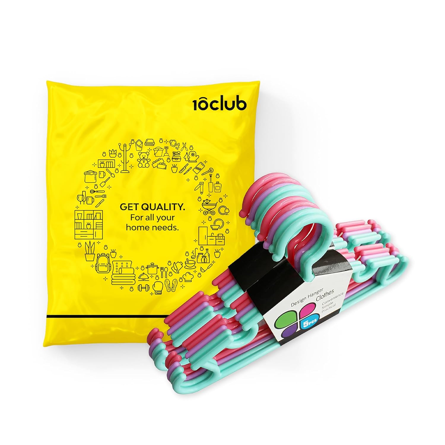 MY NEWBORN by Baby Clothes Hangers 2 Packs of 5 (Multicolour