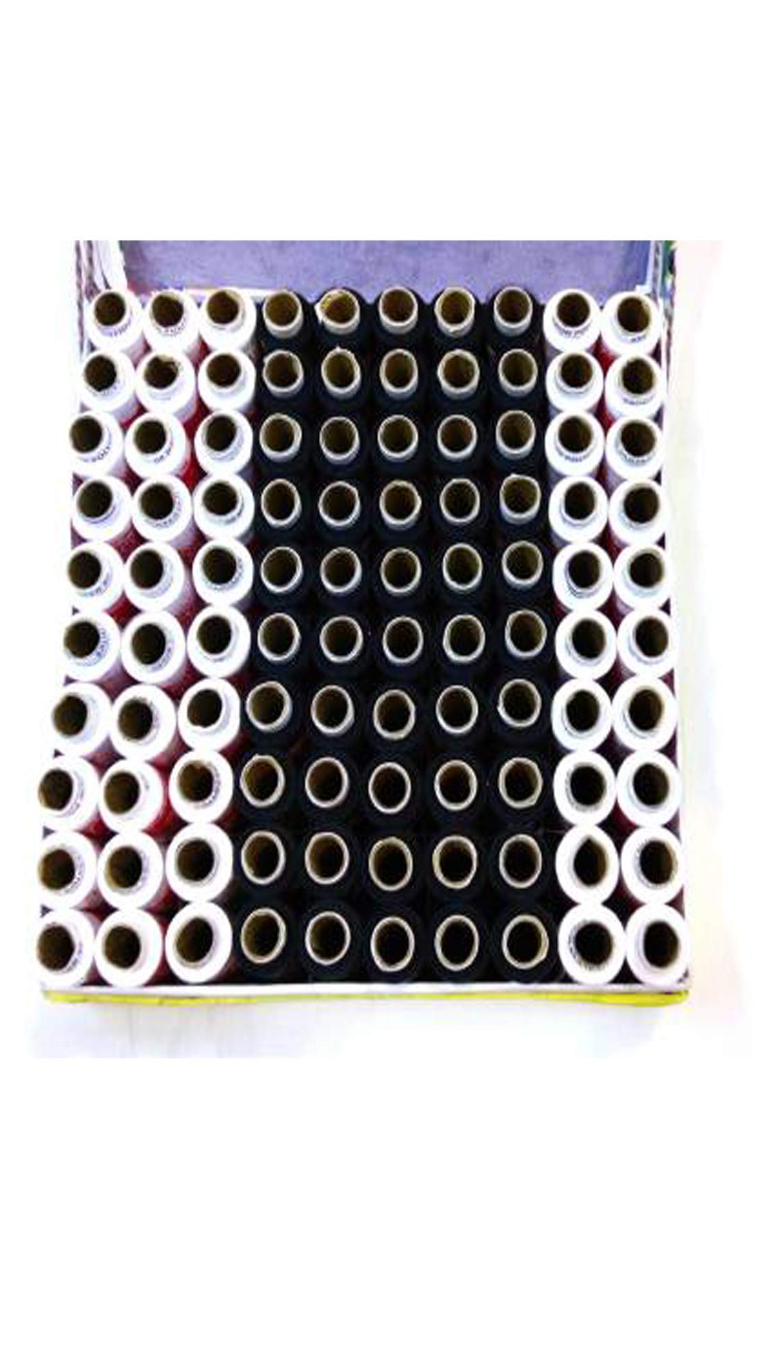 Mancloem Polyester Threads Box for Sewing and Tailoring Craft | Ladies Special Dhaga Sewings Threads Spools with Fast Colour Design | 100 Tubes (150m Each Spool, Black, White)